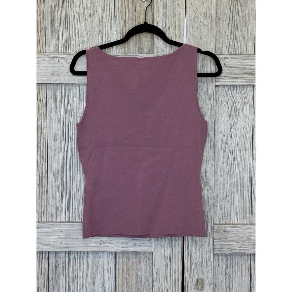 Ann Taylor Mauve Ribbed Mock Neck Sleeveless Tank Top Small NWT - Picture 2 of 5